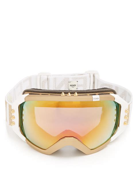 ski fendi|Fendi gold ski goggles.